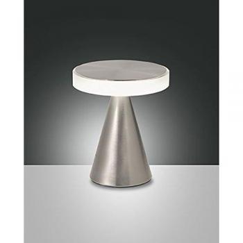 Lámpara de Mesa LED Neutra 20 cm Níquel Satinado con Regulador Táctil