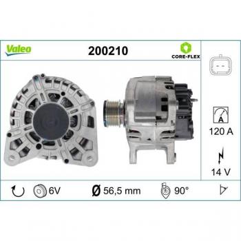 Alternador VALEO 200210 para Renault y Dacia, compatible con referencias 231001043R, 231001956R, 231002949R, 231003831R, 231007707R, 231008