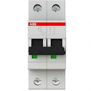 Interruptor Automático Miniatura ABB S202-B6, 2 Polos, 6A, Curva Tipo B, Poder de Corte 6 kA, Montaje en Carril DIN