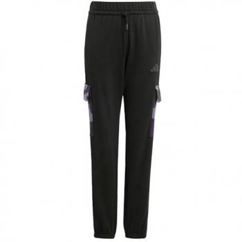 Pantalón Cargo de Chándal Infantil Essentials Camo en French Terry Negro/Blanco
