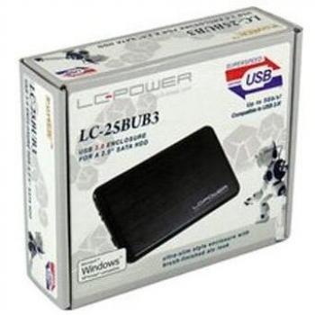 LC-Power LC-25BUB3 Caja para Disco Duro Externo 2.5 Aluminio, Negro - Disco Duro en Red