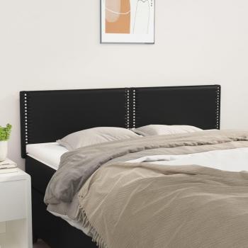 Cabeceros 2 unidades cuero sintético negro 72x5x78/88 cm vidaXL