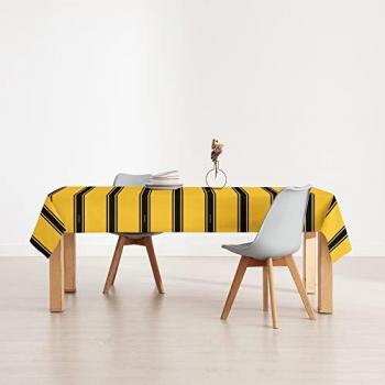 Mantel resinado (tacto plastificado) antimanchas modelo Hufflepuff Basic 100x140 cm Harry Potter - Mantel Elegante Made By BL BELUM - No traspasan líquidos Made Spain