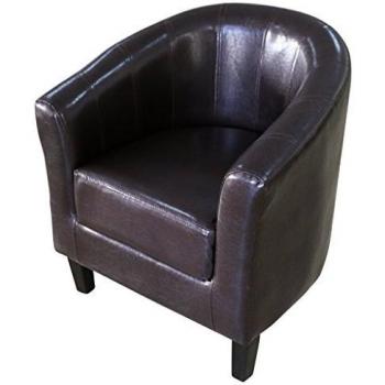 vidaXL Sillón de piel sintética Tub, marrón