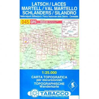 Mapa excursionista y topográfico 045 Val Martello - Silandro - Laces 1:25.000