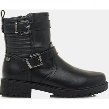 Botines de mujer tipo motorista con detalle de hebillas