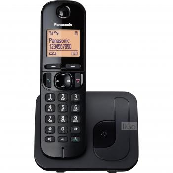 Teléfono inalámbrico Panasonic KX-TGC210 DECT negro con identificación de llamadas y capacidad de conferencia a tres