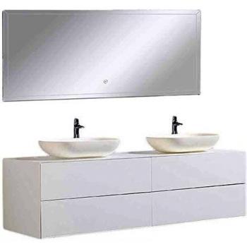 Mueble de baño Milou 1600 blanco mate - lavabo opcional O-540 y sin espejo