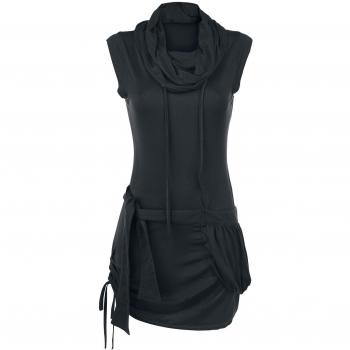 Forplay R.E.D. by EMP Vestido de Cuello Alto Mujer Vestido Corto Negro XXL, 95% Viscosa, 5% elastán,