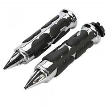 OSAN Puño Acoples de Manillar Moto Par Cromo 1 Perilla Manubri para Harley Davidson Yamaha