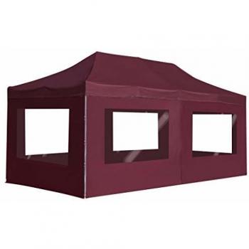 Professional Folding Party Tent with Walls, 6x3 m, Wine Red