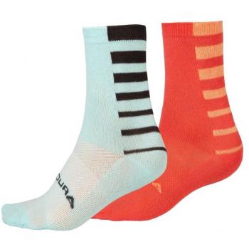 Calcetines Endura de Mujer Stripe Coolmax (Pack de Dos Unidades)