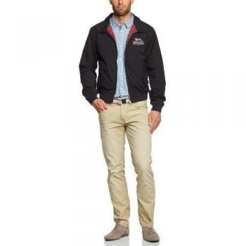 Lonsdale London Harrington - Chaqueta de Hombre Ajustada Negro Negro Talla:Large