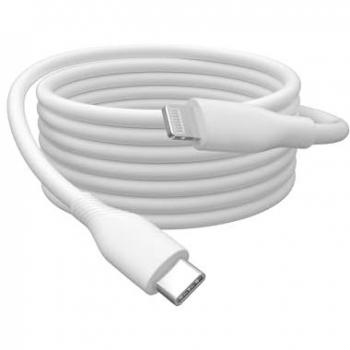 Cable de conexión USB-C a Lightning de silicona, 0.5m, MFI, 60W, blanco