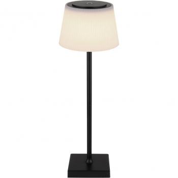 Lámpara de mesa LED Gregoir recargable, negro mate, altura 38 cm, CCT ajustable
