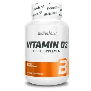 Vitamina D3 50 mcg - 120 Tabletas de Biotech USA