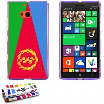 Carcasa Flexible Ultra-Slim NOKIA LUMIA 930 de exclusivo motivo [Eritrea Bandera] [Violeta] de MUZZANO  + ESTILETE y PAÑO MUZZANO REGALADOS - La Protección Antigolpes ULTIMA, ELEGANTE Y DURADERA para su NOKIA LUMIA 930