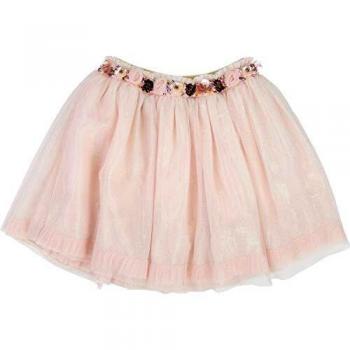 Billieblush - Falda de malla con flores 3D de lentejuelas y perlas decorativas Washed Pink 110 cm-116 cm