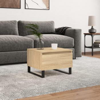 Mesa de centro de madera multicapa roble Sonoma 50x46x35 cm Marrón