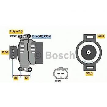 Alternador BOSCH 140 A 14 V modelo 0 986 081 370