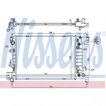 Radiador de refrigeración del motor NISSENS 61696 con control térmico