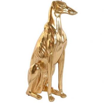 Fíjalo Figura resina 42,5x25,5x78 galgo dorado
