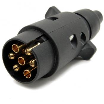 smartspec conector de 7 polos remolque negro esmerilado materiales 7-pole remolque cableado conector 12 V para remolques enchufe de remolque tipo N
