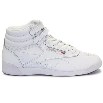 Reebok Freestyle Hi Classic Sneakers para Mujer, Color INT-White/Silver, Talla 37 EU
