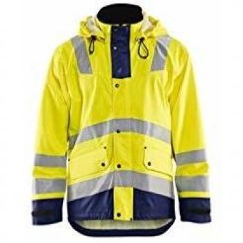Chaqueta de Lluvia Alta Visibilidad Nivel 2 Blaklader - Amarillo Fluorescente/Marino XXL