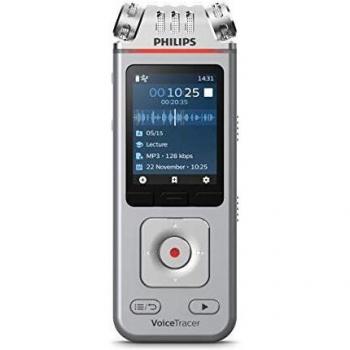 Philips Voice Tracer Audio Recorder DVT4110/00 Digital Notes Three Fidelity Microphone Rechargeable Battery Smartphone App