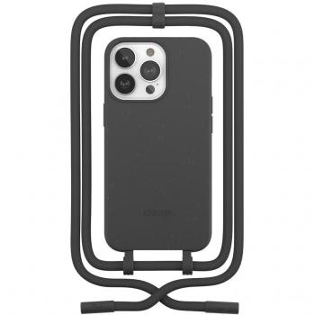 Woodcessories Change Case - Funda Colgante Ecológica Compatible con iPhone 14 Plus, Cuerda Ajustable, Hecha de Plantas, Color Negro