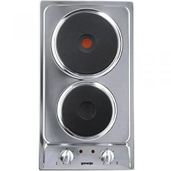 Placa de Cocina Domino Gorenje EM 30 E de Acero Inoxidable, Autárquica, 2 Zonas de Cocción, 30 cm