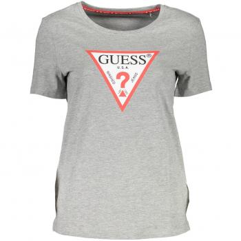 Guess Jeans Chic Gray Printed Logo Tee - XS