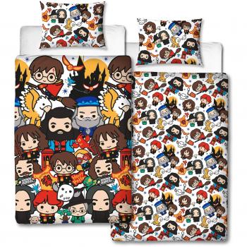 Harry Potter Charm Design - Funda de edredón Reversible de Dos Caras con Funda de Almohada a Juego, Multicolor