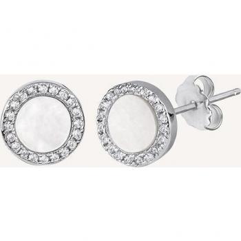 Pendientes Vidal & Vidal Esentials de plata con circonitas y madreperla