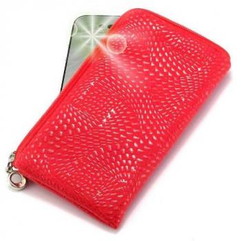 Funda acolchada con cremallera y correa para HTC S743, color rojo