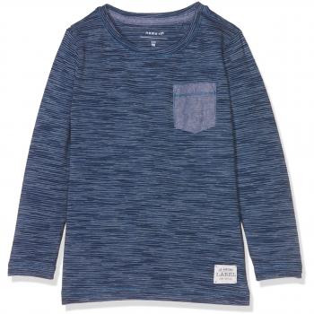 NAME IT Nitgellion Ls Top M Mini, Camisa Manga Larga para Bebés, Azul