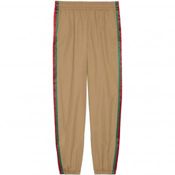 Gucci Men's GG Supreme Nylon Joggers in Green | Size 50 | 742772ZANW82371