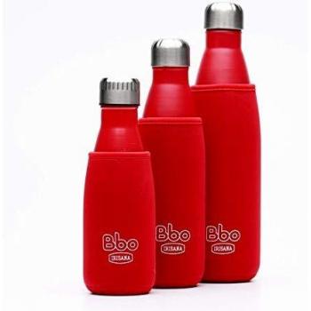 Irisana BBO Botella termo con funda, Rojo, 750 ml