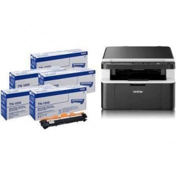 Impresora Multifuncional Láser Brother DCP-1612WVB A4 2400 x 600 DPI 20 ppm Wi-Fi + 5 Toner TN-1050 Incluidos