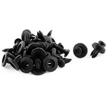 sourcing map 20 uds 6mm x 16mm Grapas Hebilla Clips Remaches Precintado Negro