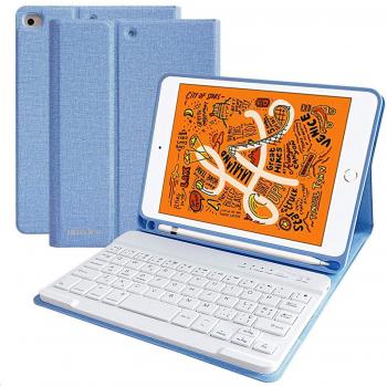 Funda con Teclado iPad Mini 5 2019/Mini 4 2015, Funda 7.9'' con Ranura de Lápiz y Teclado Español
