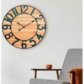 Reloj de Pared Vintage Thinia Home Natural/Negro Ø60 cm