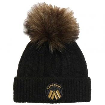 Superdry Cable Luxe Women's Beanie Hat - Black, One Size