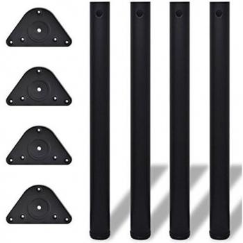 vidaXL 4 Height Adjustable Table Legs Black 710 mm