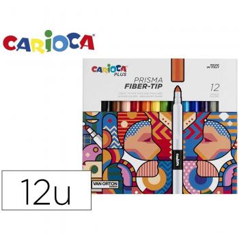 Rotuladores Carioca Plus Prisma Estuche de 12 Colores Surtidos