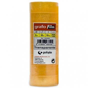 Grafo 19330800 - Pack de 8 cintas adhesivas, 19 mm x 33 m
