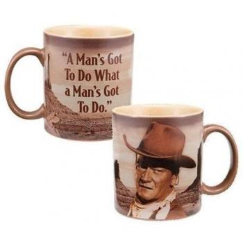 Vandor 15161 John Wayne A Man's Got To Do 12 oz Ceramic Mug, Brown by Vandor