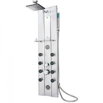 Columna de ducha Tectake con 10 jets de hidromasaje, moderna con flexo, para cabina de ducha