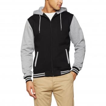 Urban Classics Men's 2-Tone Zip Hoodie Black/Grey - Sizes S to 5XL